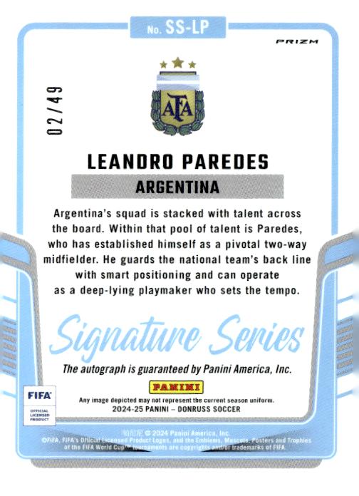 2024-25 Donruss #SS-LP Leandro Paredes Signature Series Red #/49