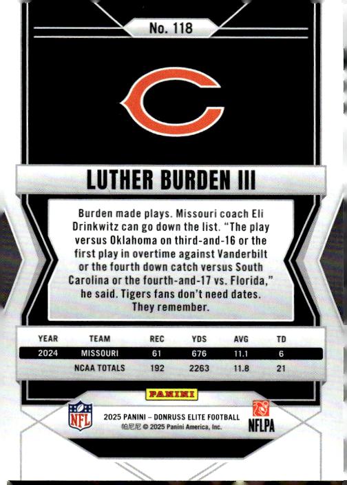 2025 Donruss Elite #118 Luther Burden III Razzle Dazzle