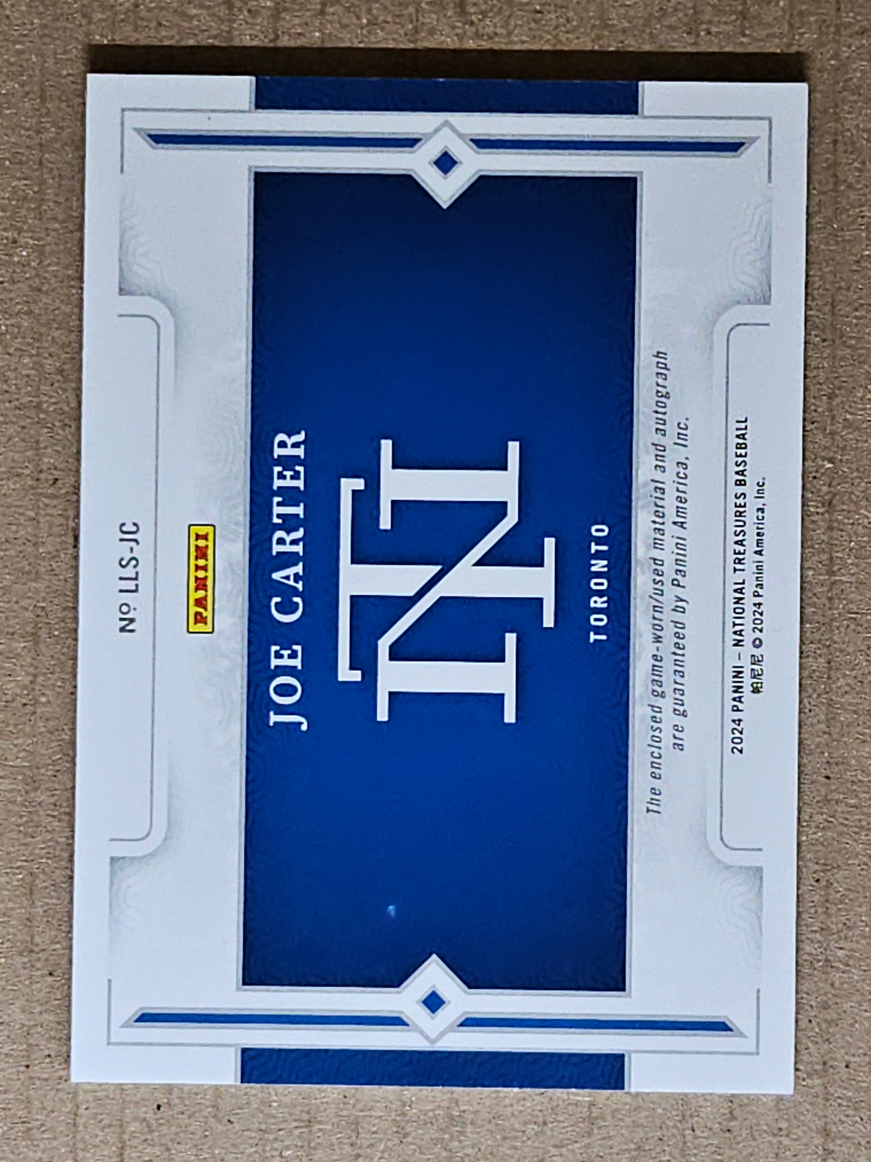 2024 Panini National Treasures Joe Carter Legendary Lumber Signature #/49