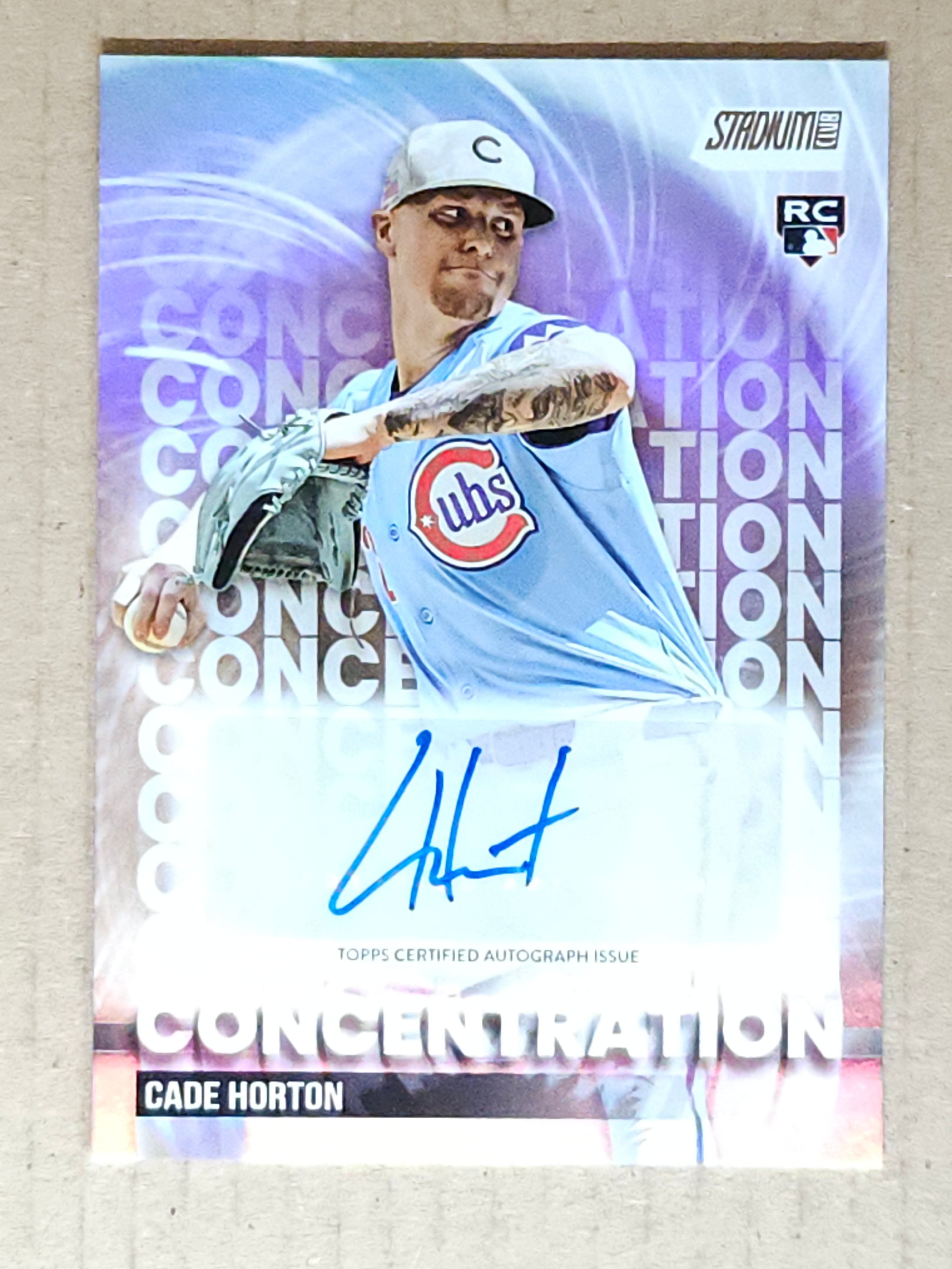 2025 Stadium Club #TVA-CH Cade Horton Concentration Autographs