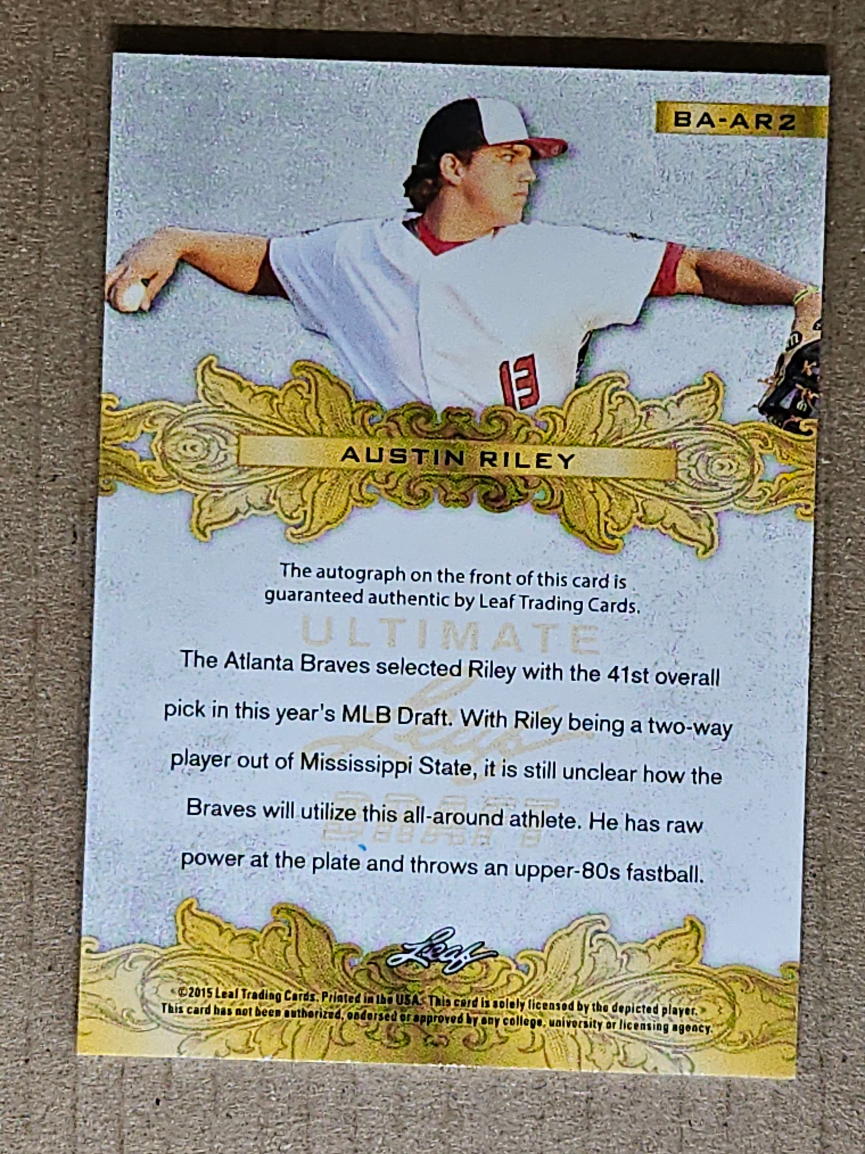 2015 Leaf Ultimate #BA-AR2 Austin Riley