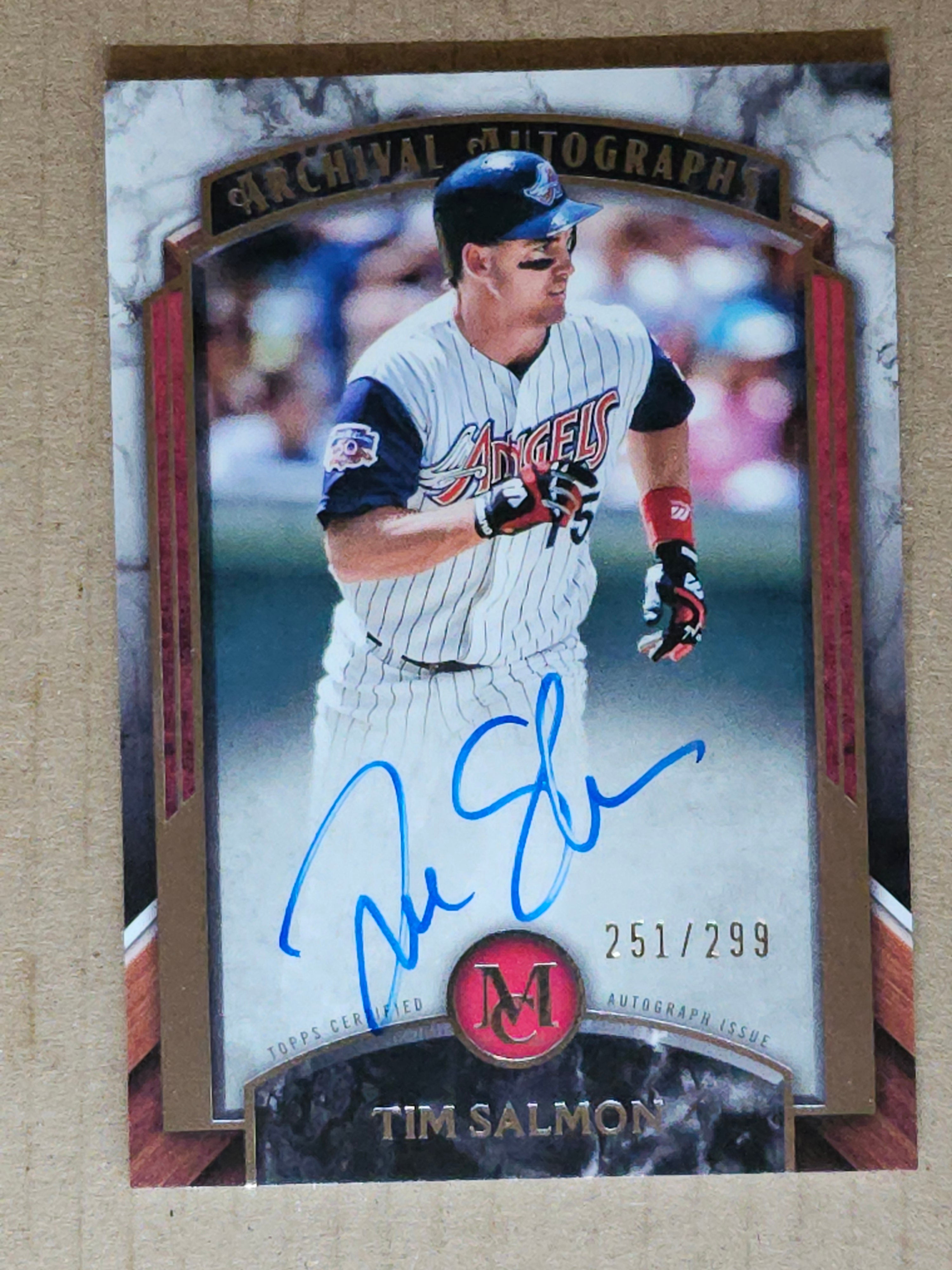 2022 Topps Museum Collection #AA-TSA Tim Salmon Archival Autographs #/299