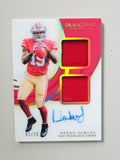 2019 Panini Immaculate Deebo Samuel Signature Patches Rookie Gold #/25