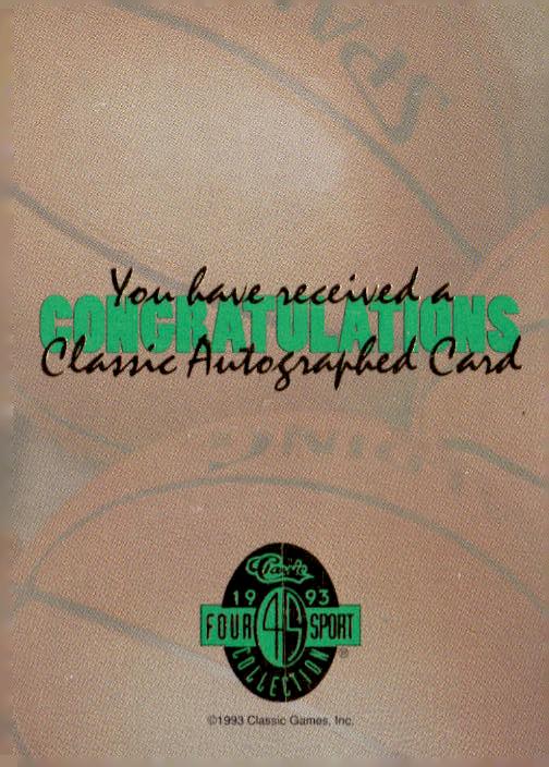 1993 Classic Four Sport #NNO Jamal Mashburn Autographs