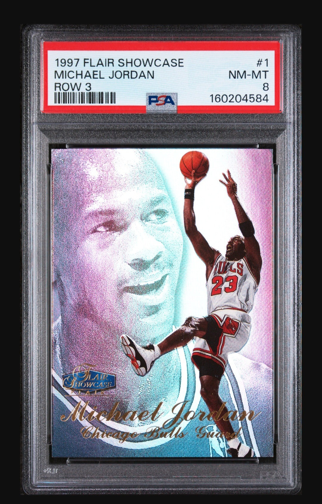 1997-98 Flair Showcase #1 Michael Jordan Row 3 PSA 8