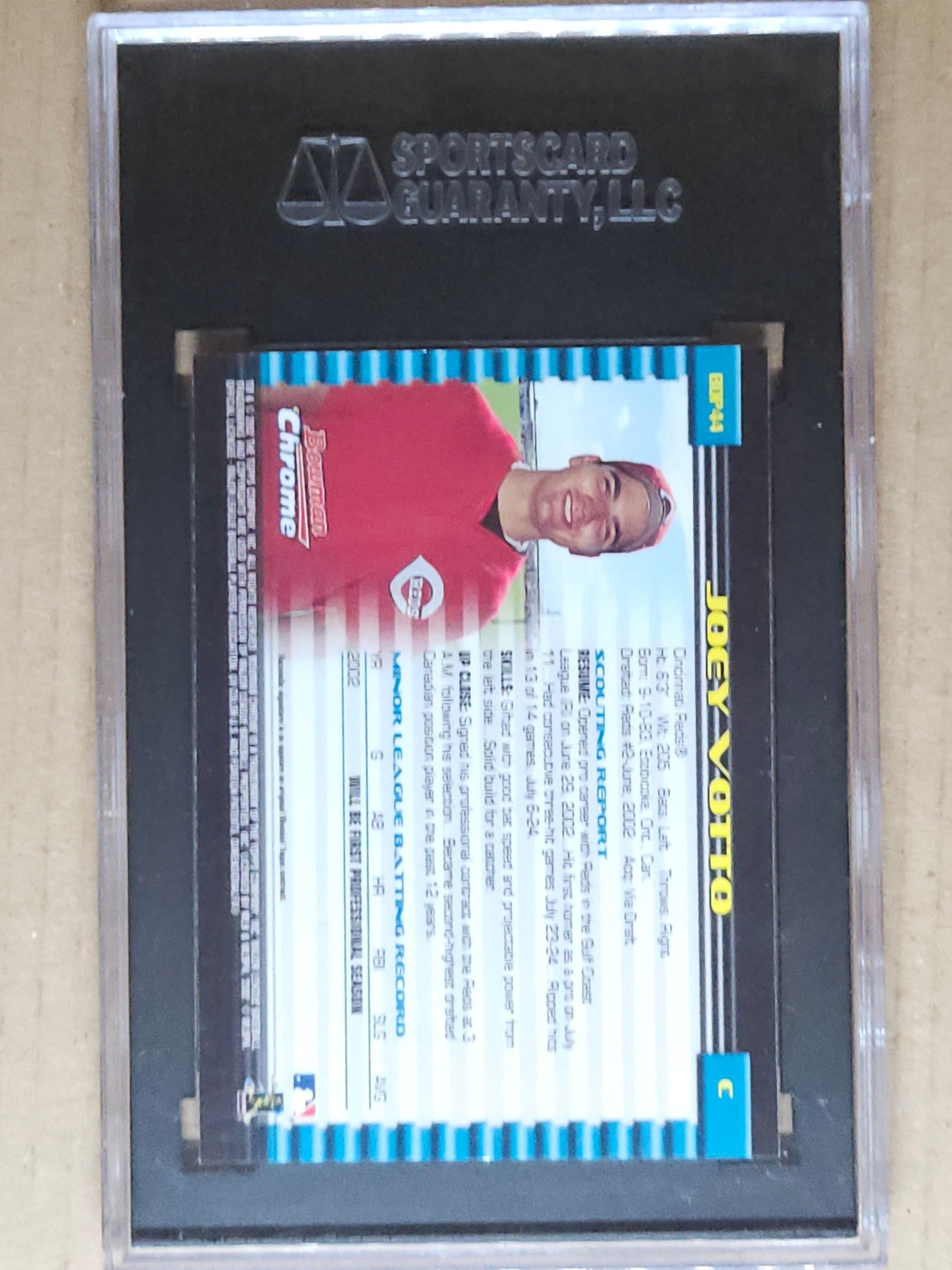 2002 Bowman Draft Picks & Prospects #BDP44 Joey Votto Chrome SGC 9