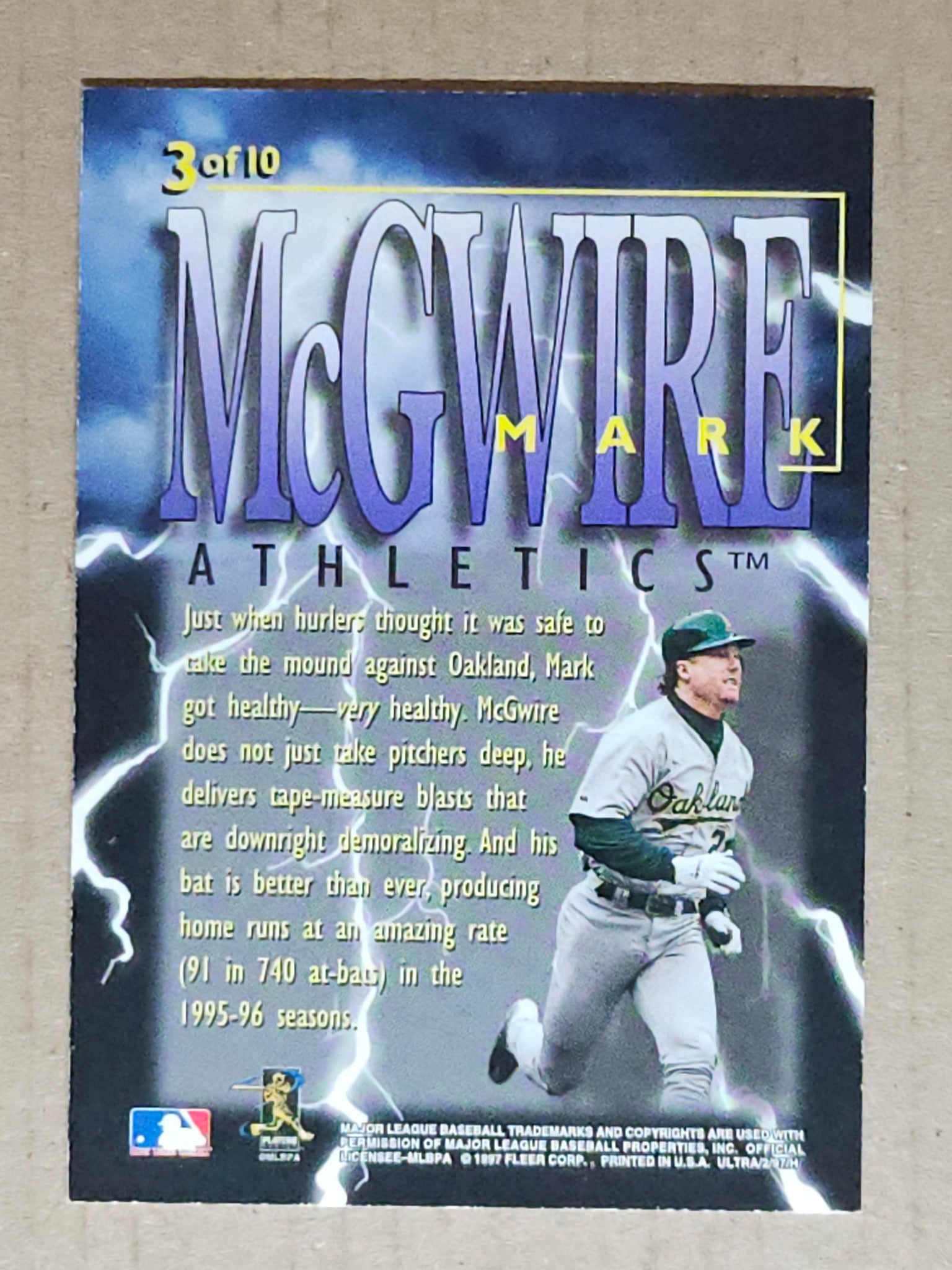 1997 Ultra #3 Mark McGwire Thunderclap