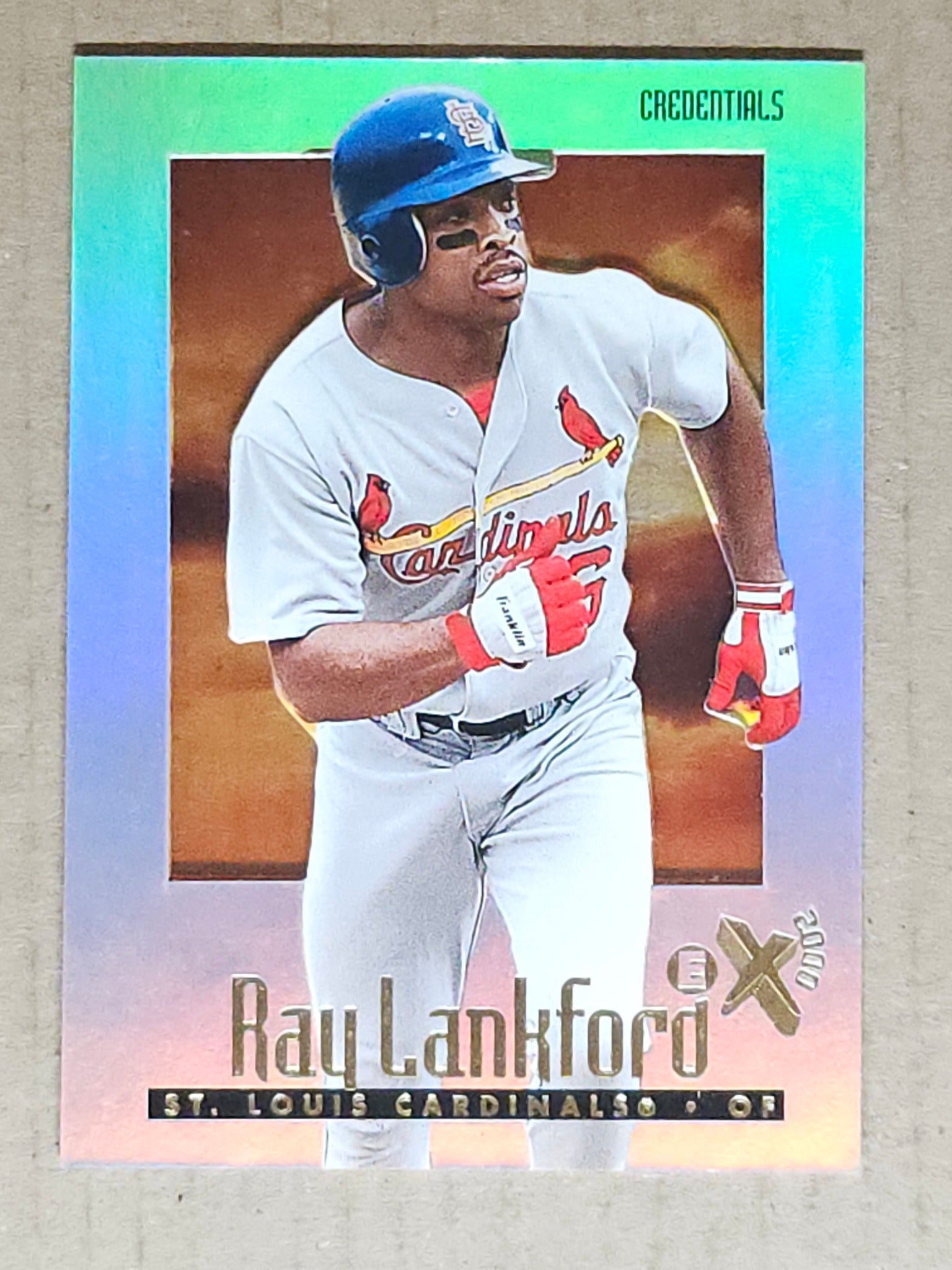 1997 SkyBox E-X2000 #100 Ray Lankford Credentials #/299