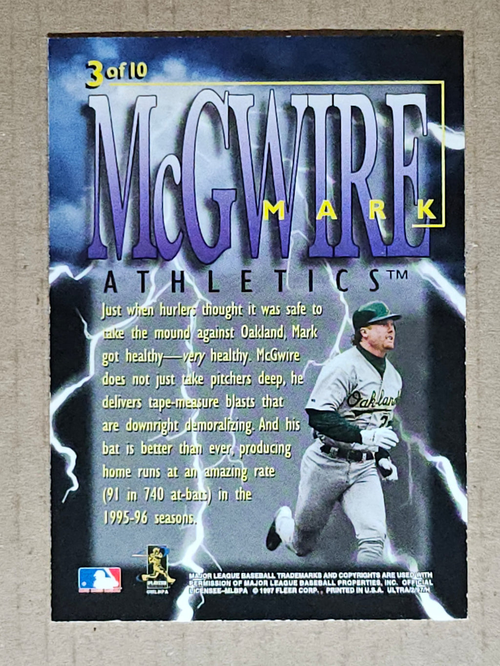 1997 Ultra #3 Mark McGwire Thunderclap