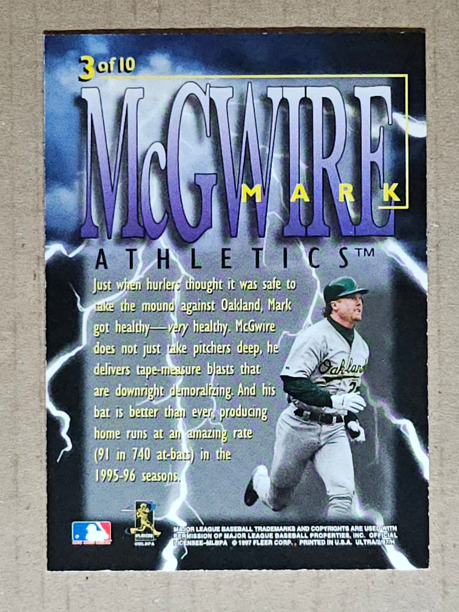 1997 Ultra #3 Mark McGwire Thunderclap