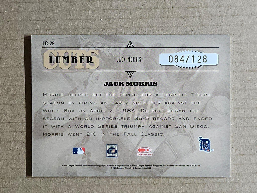2005 Donruss Leather & Lumber #LC-29 Jack Morris Leather Cuts #/128