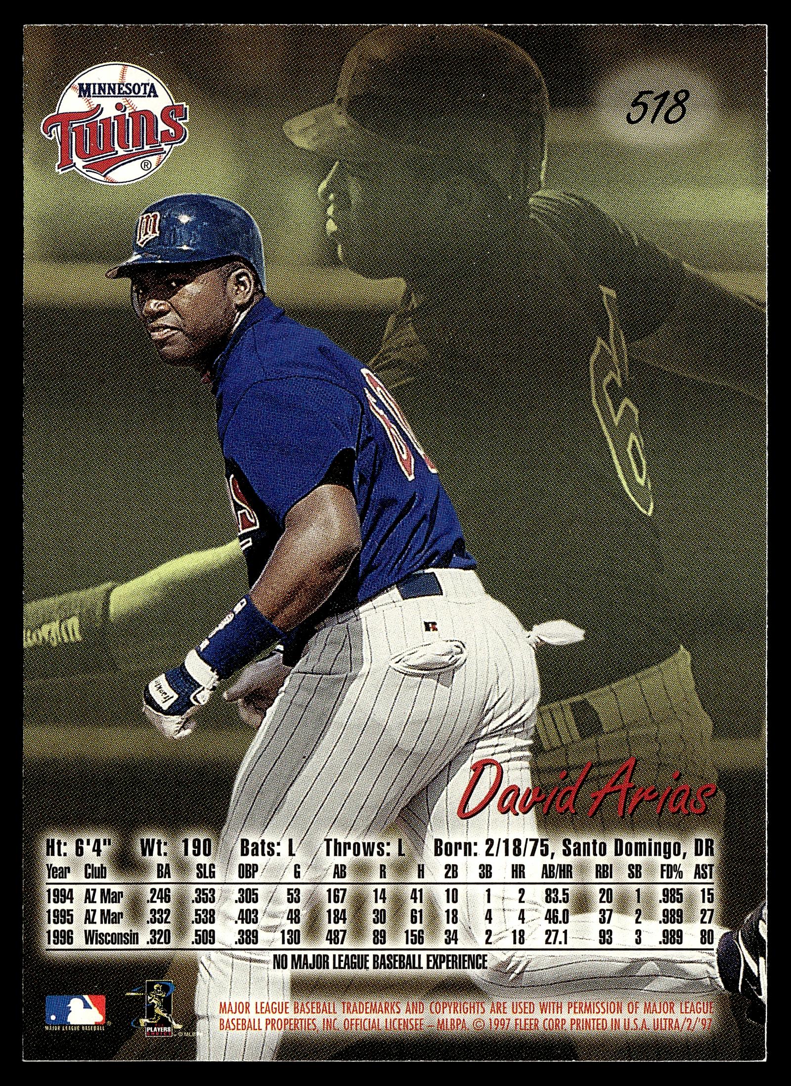1997 Ultra #518 David Arias