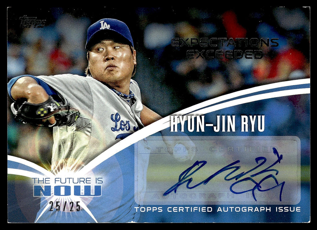 2014 Topps #FNA-HR1 Hyun-Jin Ryu The Future is Now Autographs #/25 Bookend