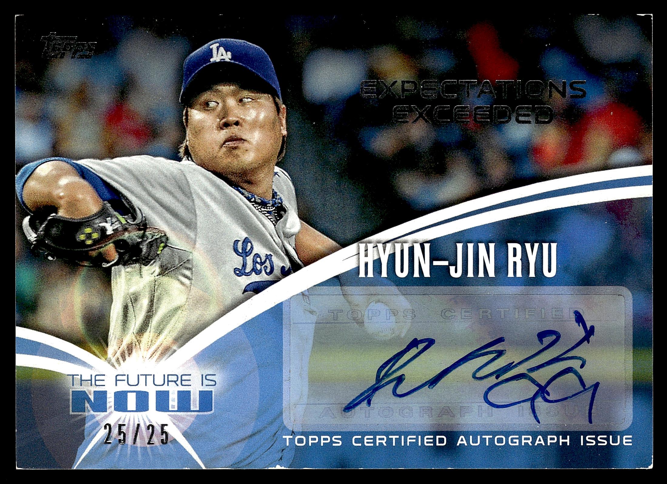 2014 Topps #FNA-HR1 Hyun-Jin Ryu The Future is Now Autographs #/25 Bookend