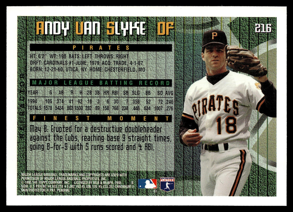 1995 Finest #216 Andy Van Slyke Refractors