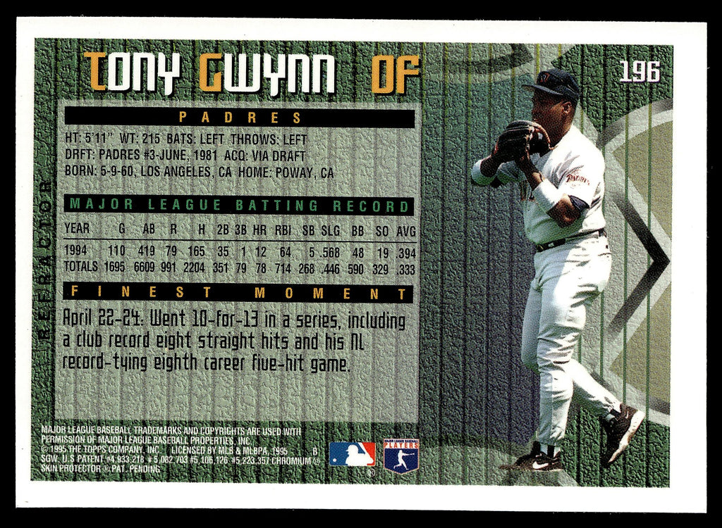 1995 Finest #196 Tony Gwynn Refractors