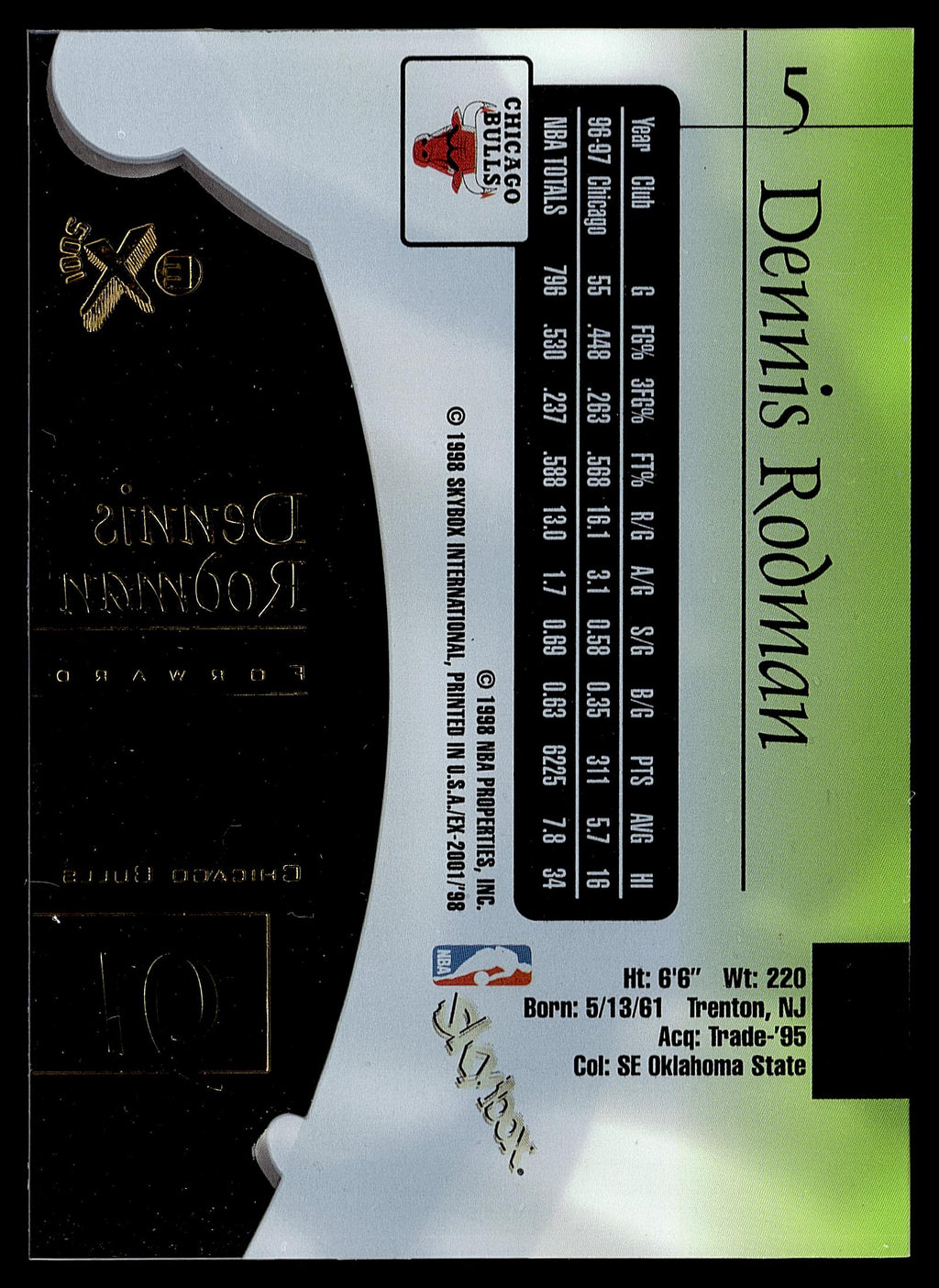 1997-98 E-X2001 #5 Dennis Rodman