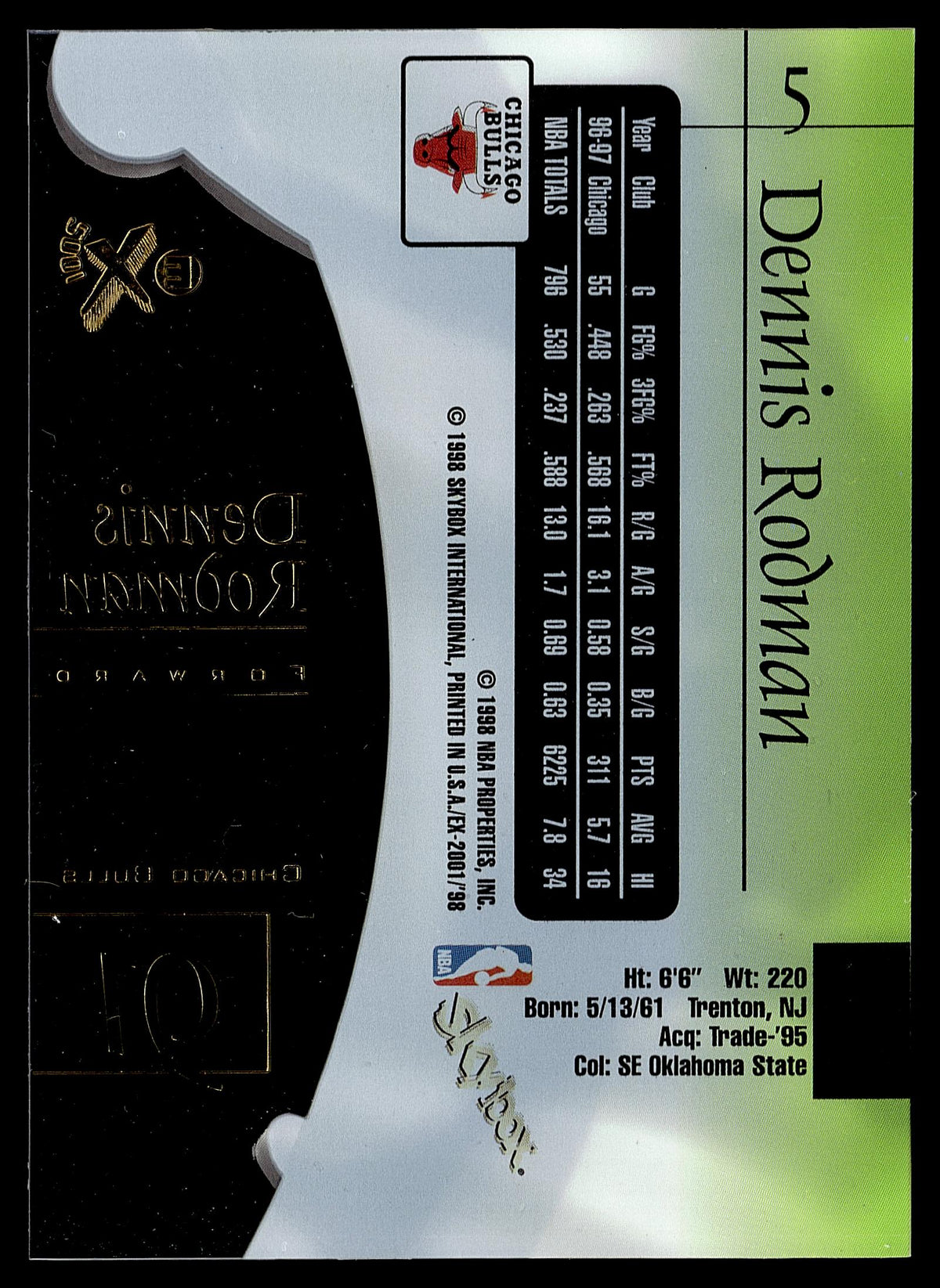 1997-98 E-X2001 #5 Dennis Rodman
