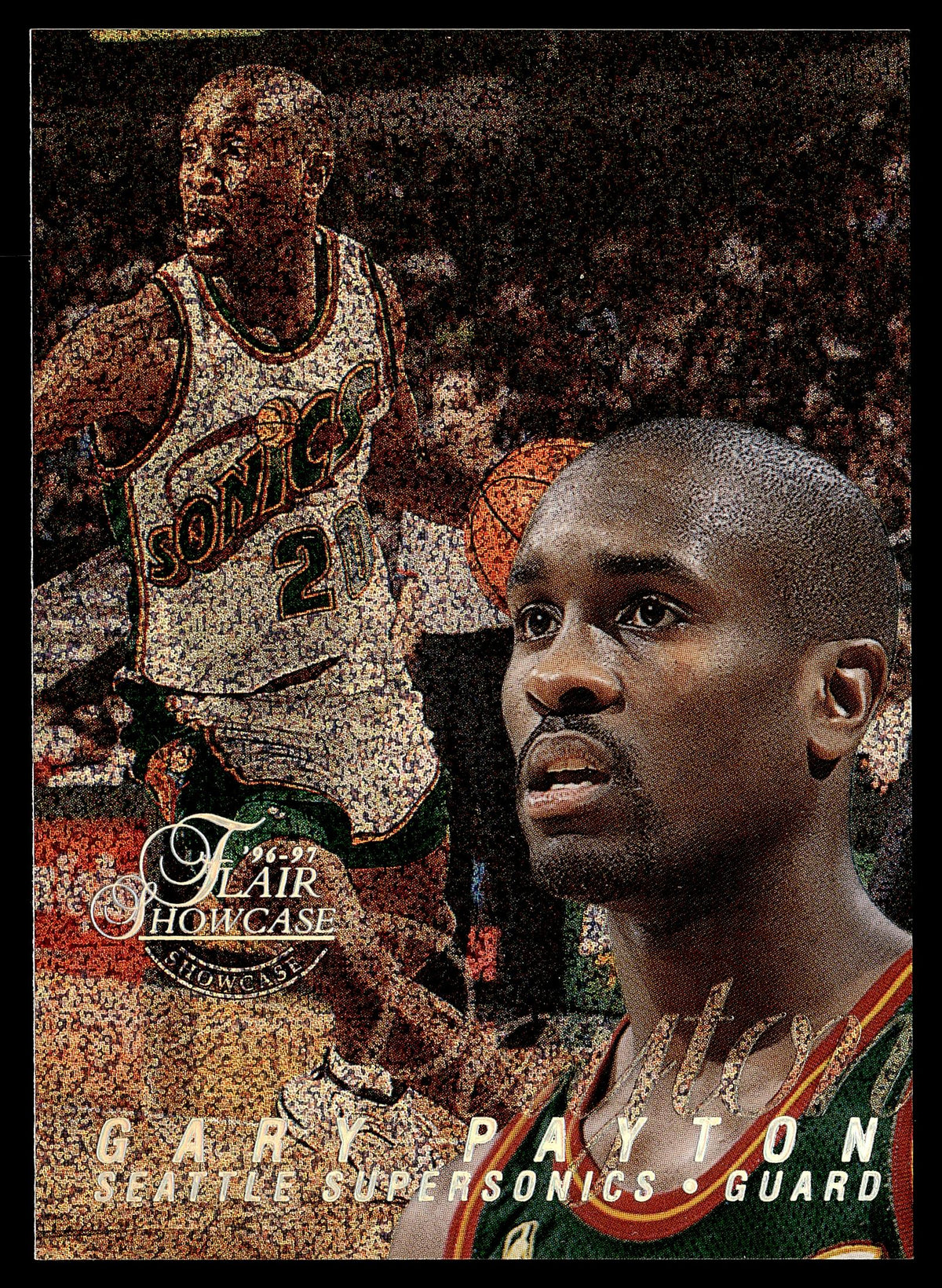 1996-97 Flair Showcase #7 Gary Payton Flair Showcase Row 0 (Showcase)
