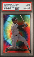 2024 Leaf #58 Rickey Henderson Base Silver Board with Tie-Dye Skin PSA 9 #/75