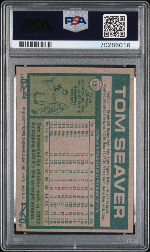 1977 Topps #150 Tom Seaver PSA 6