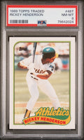 1989 Topps Traded #48T Rickey Henderson PSA 8