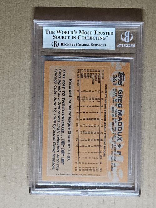 1988 Topps #361 Greg Maddux BGS 9