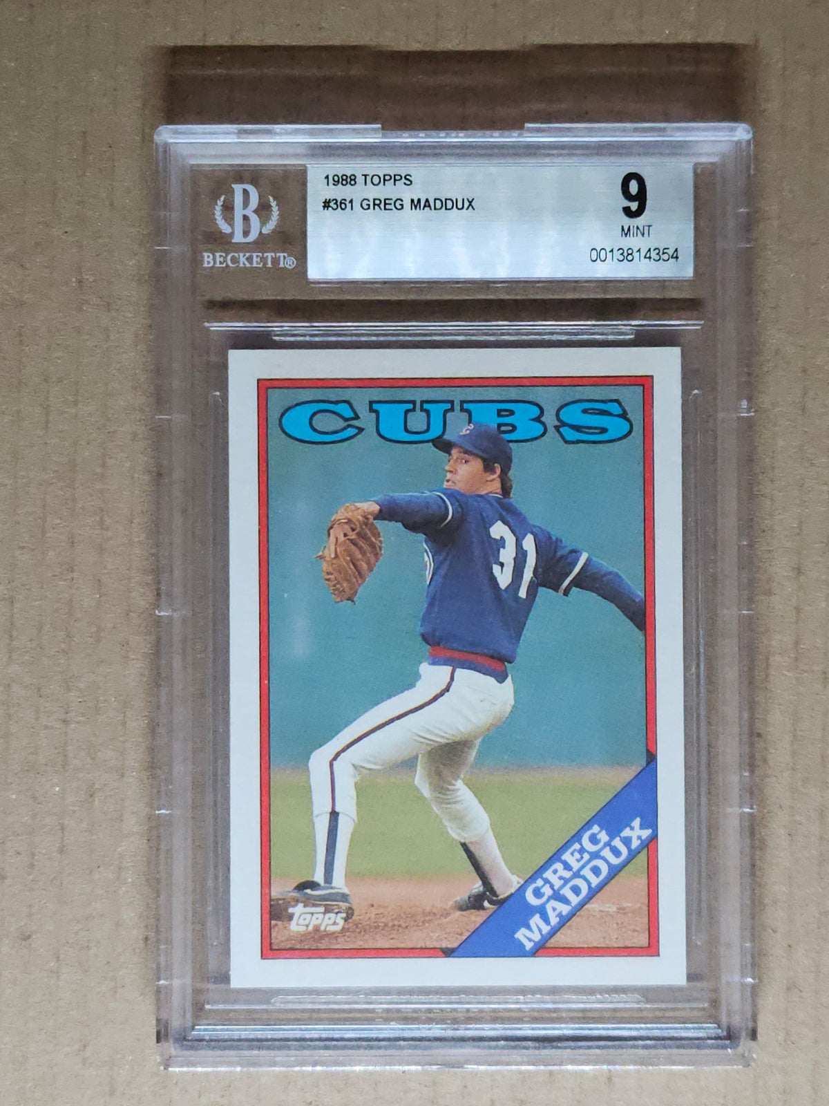 1988 Topps #361 Greg Maddux BGS 9