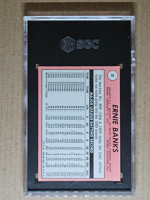 1969 Topps #20 Ernie Banks SGC 5