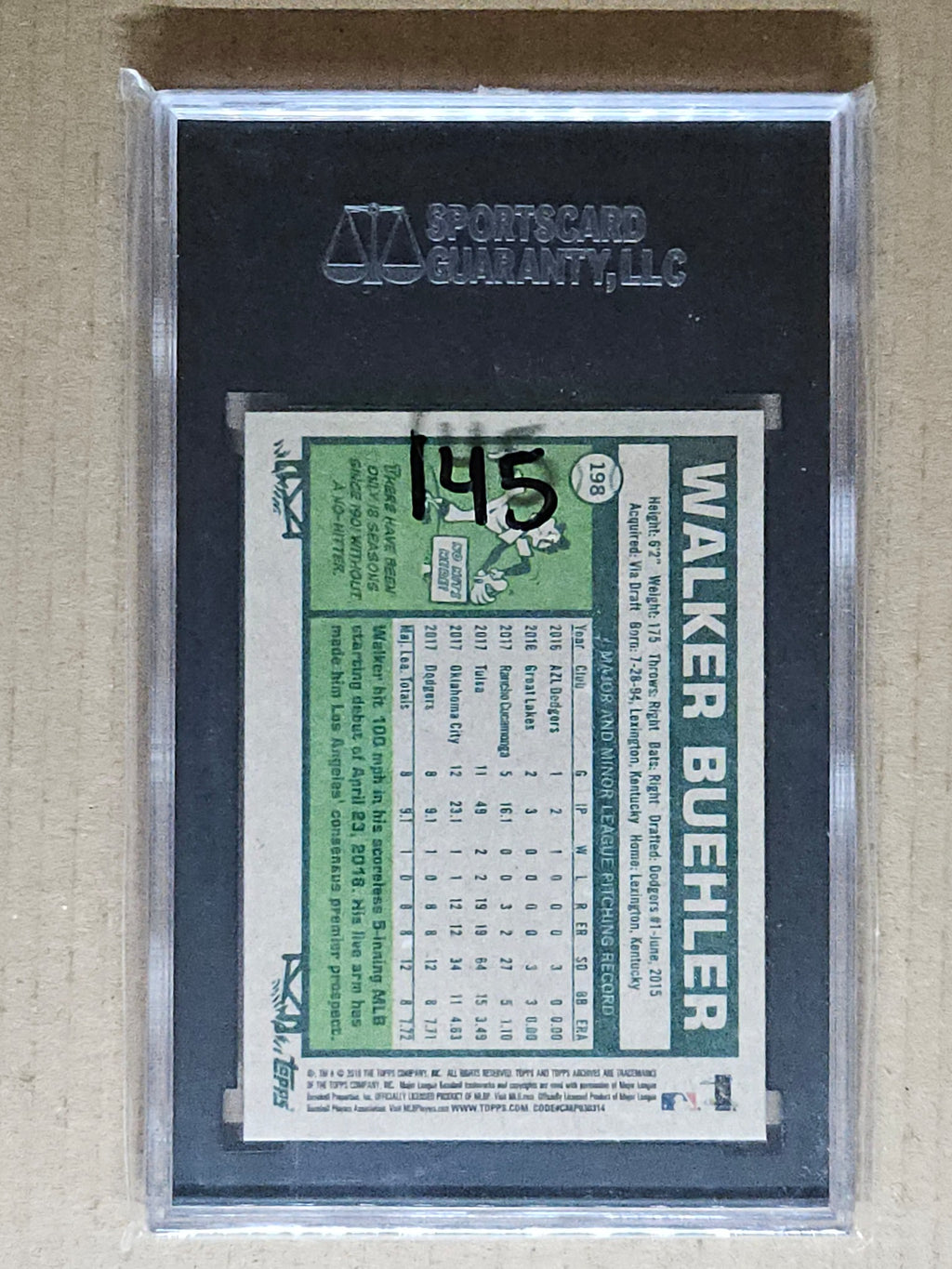 2018 Topps Archives #198 Walker Buehler SGC 10