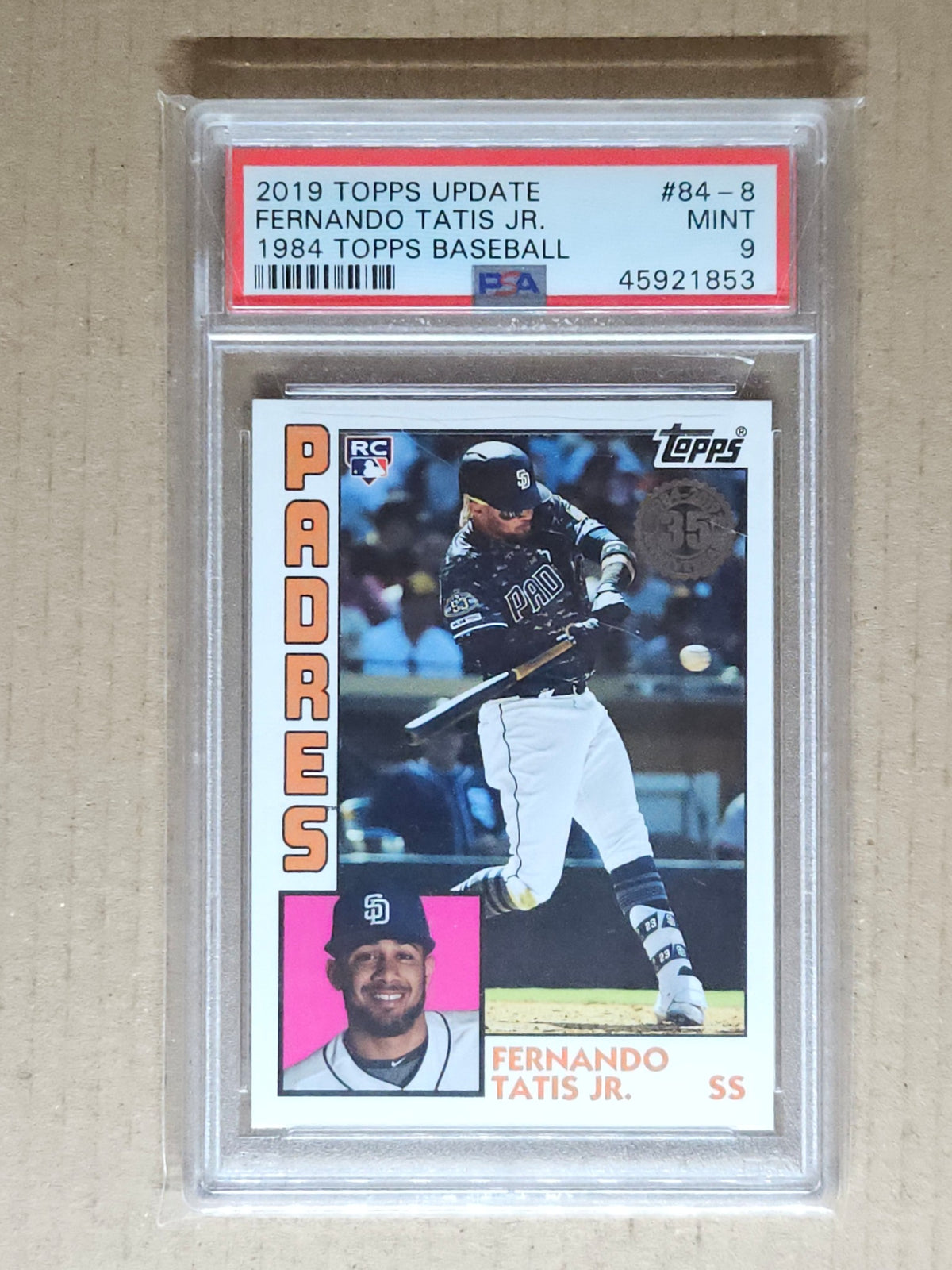 2019 Topps Update Baseball #84-8 Fernando Tatis Jr. 1984 Topps Baseball PSA 9