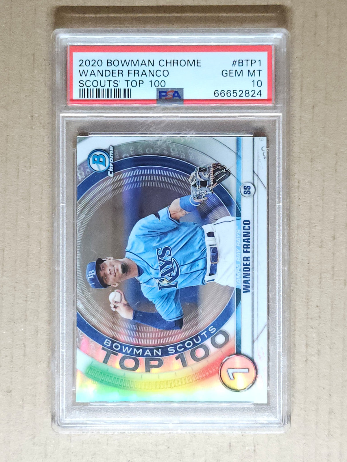 2020 Bowman #BTP-1 Wander Franco Chrome Bowman Scouts Top 100 PSA 10