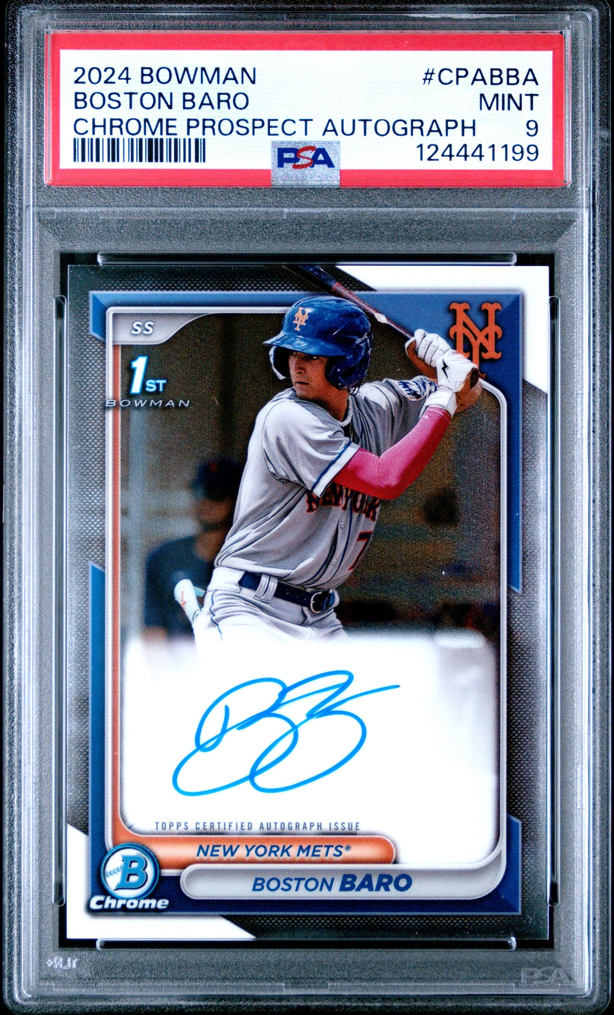 2024 Bowman Chrome Prospect Autographs #CPABBA Boston Baro PSA 9