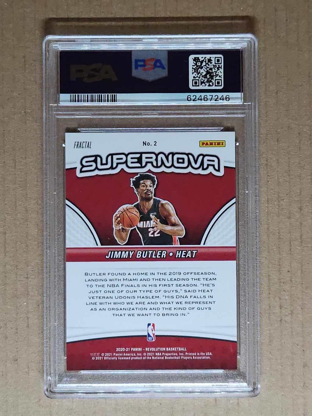 2020 Panini Revolution Supernova #2 Jimmy Butler Supernova-Fractal PSA 10