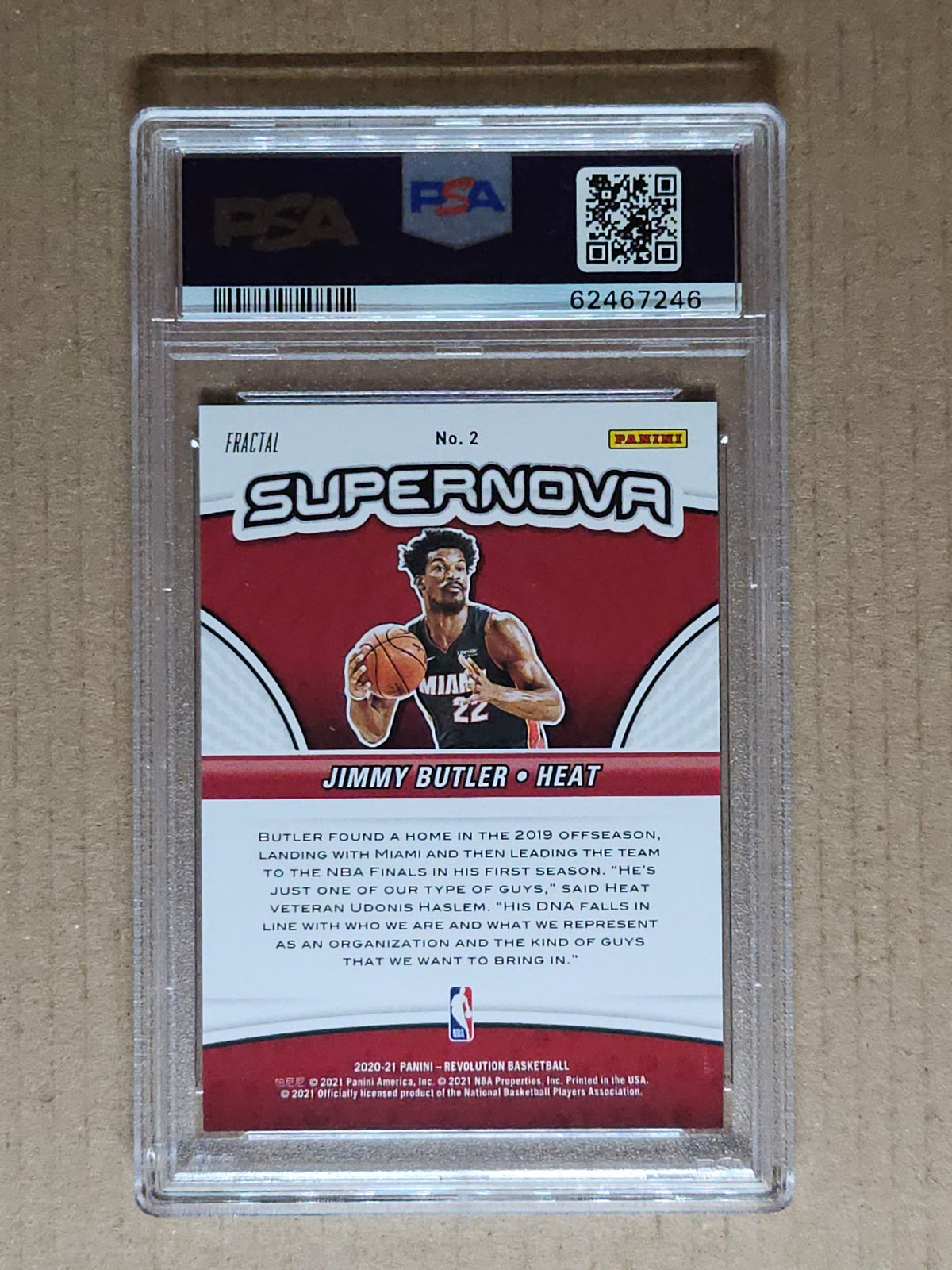 2020 Panini Revolution Supernova #2 Jimmy Butler Supernova-Fractal PSA 10