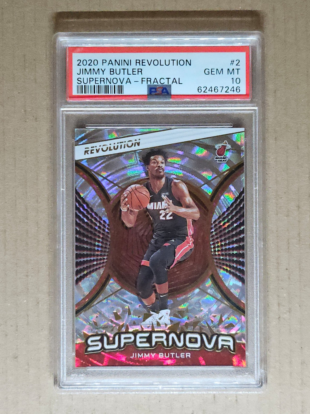 2020 Panini Revolution Supernova #2 Jimmy Butler Supernova-Fractal PSA 10