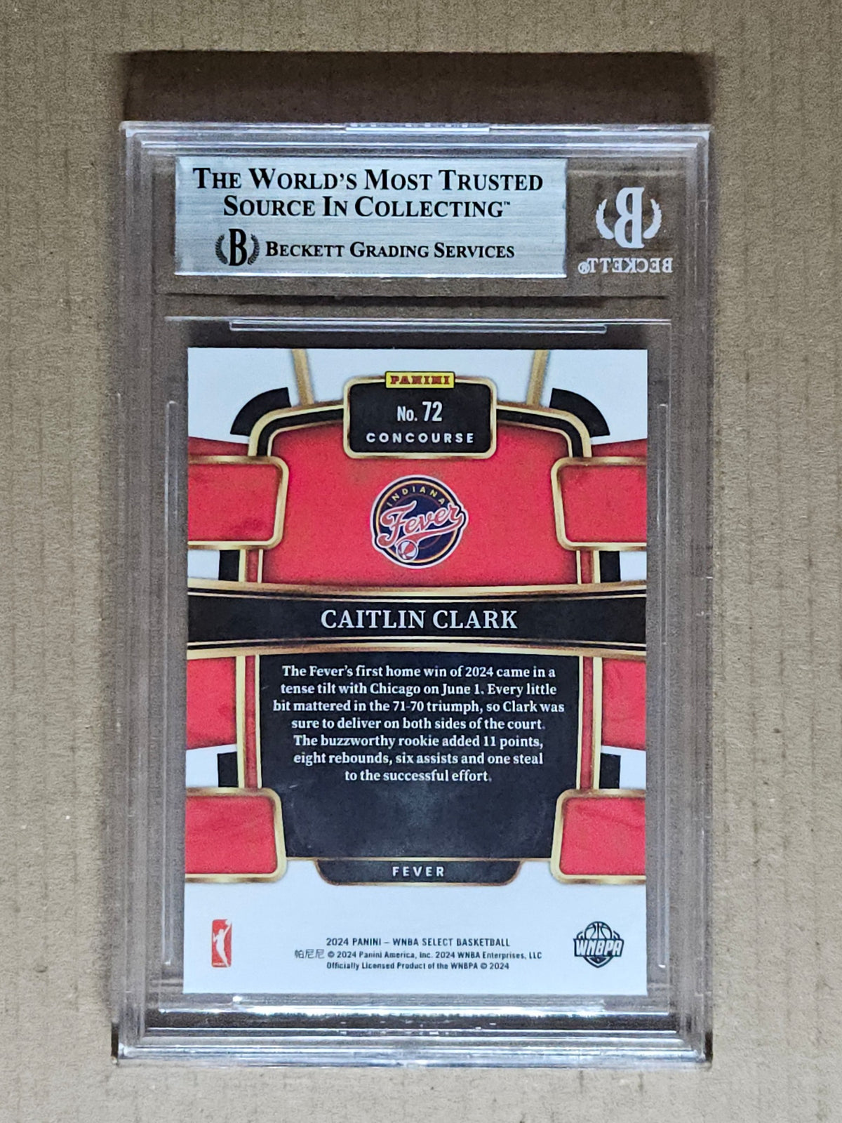 2024 Panini Select WNBA #72 Caitlin Clark BGS 9