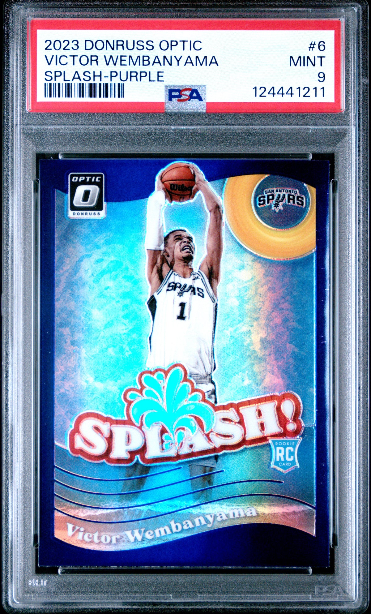 2023 Panini Donruss Optic Splash #6 Victor Wembanyama Splash-Purple PSA 9