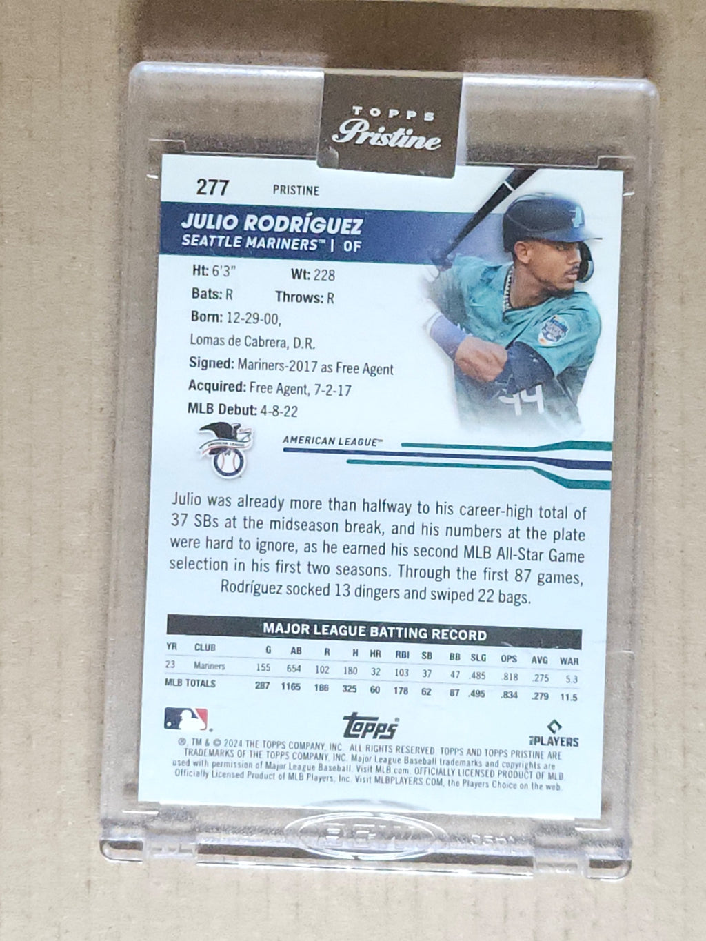2024 Topps Pristine #277 Julio Rodríguez Pristine Purple Refractor #/99