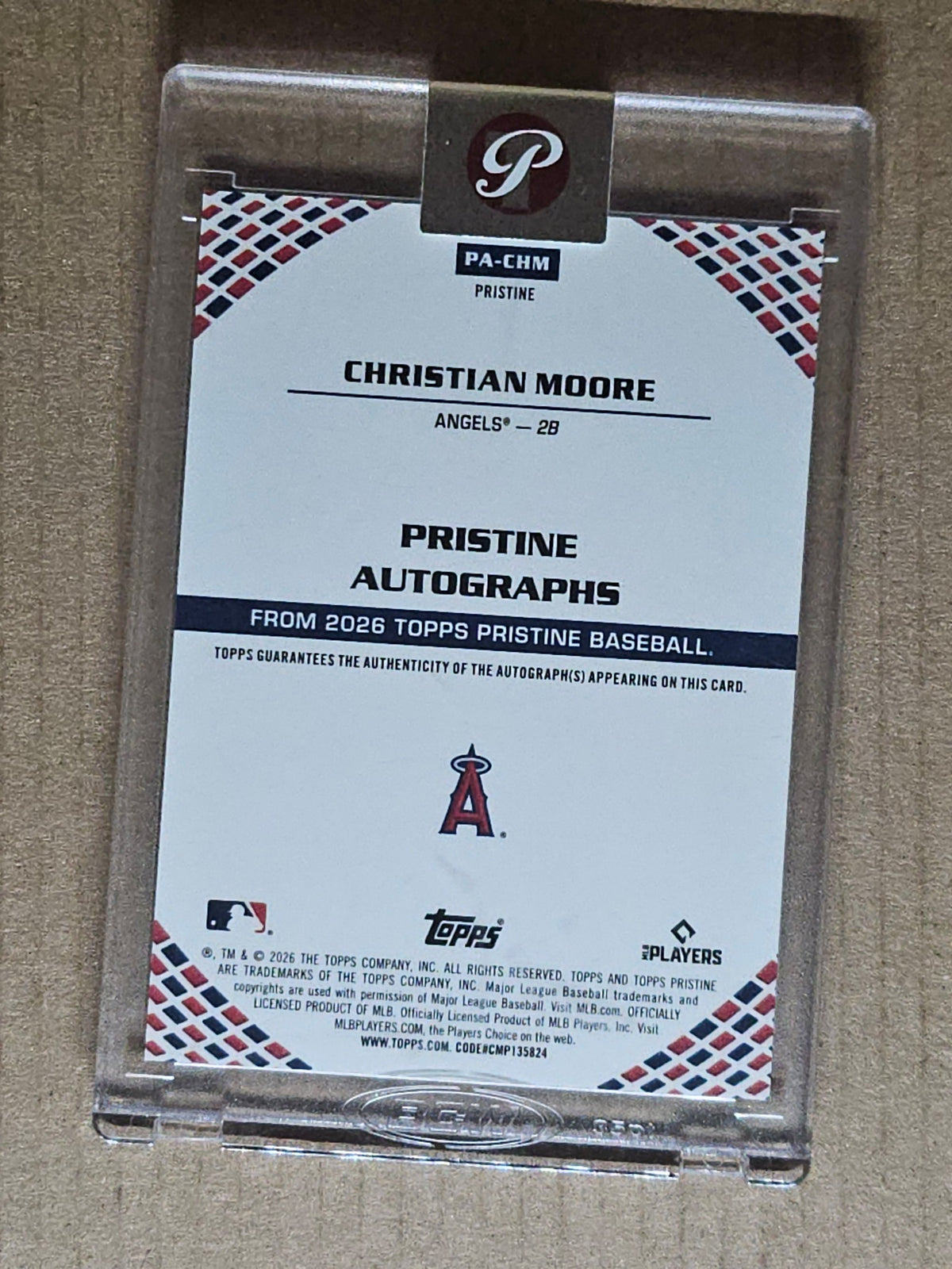 2026 Topps Pristine #PA-CHM Christian Moore Pristine Encased Autographs