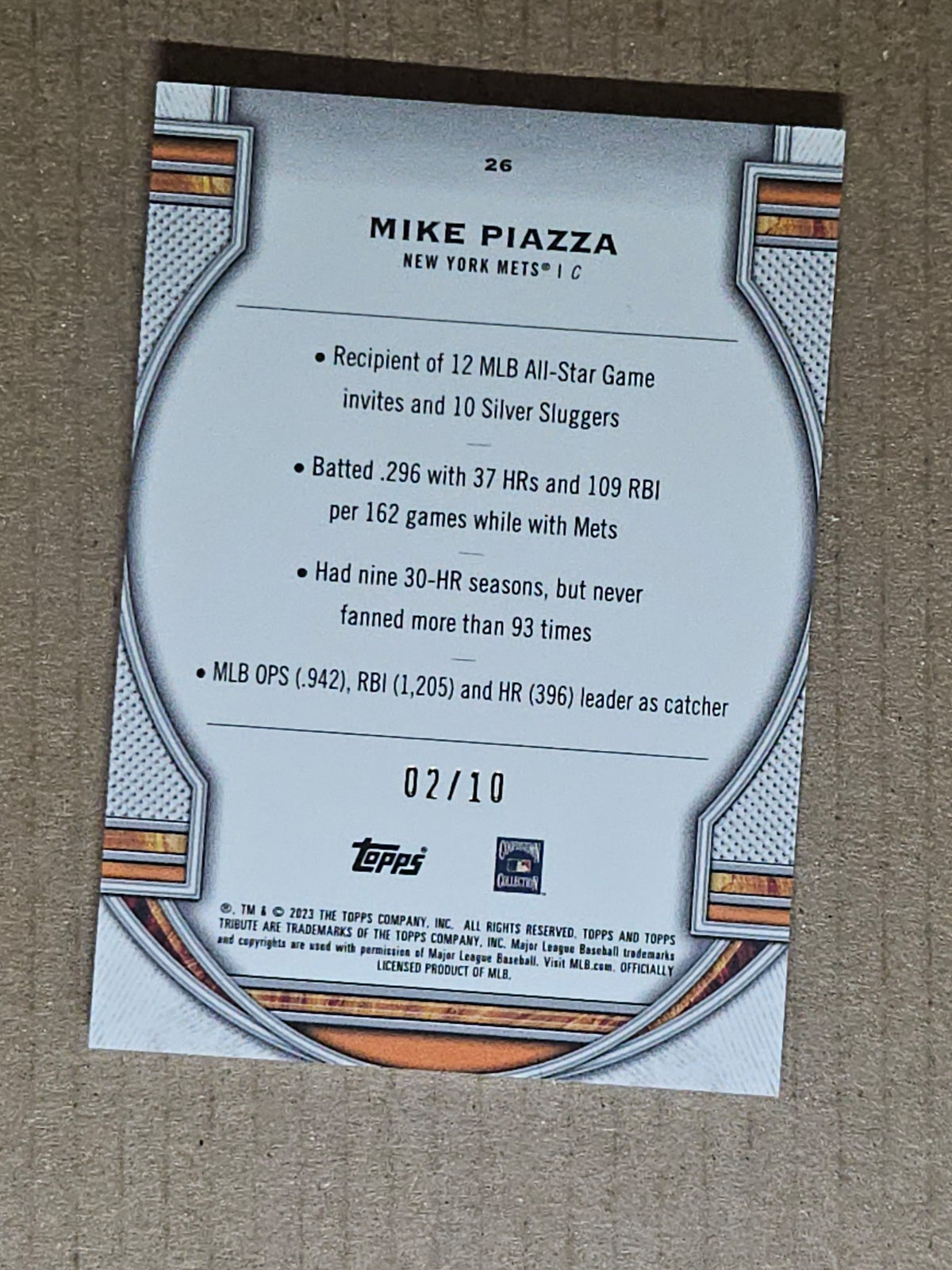 2023 Topps Tribute #26 Mike Piazza Red #/10