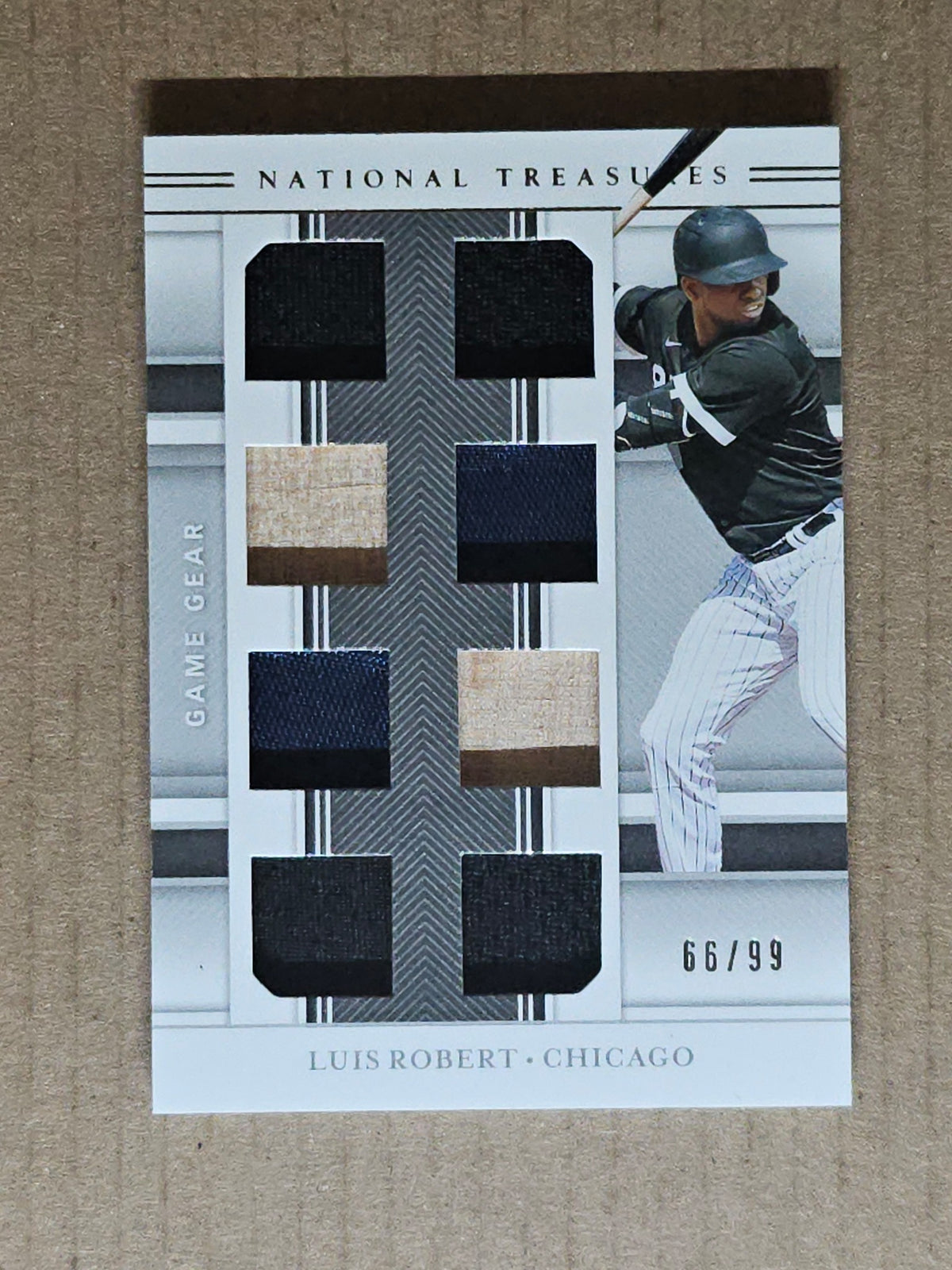 2020 Panini National Treasures #GGMS-LR Luis Robert Game Gear Materials #/99