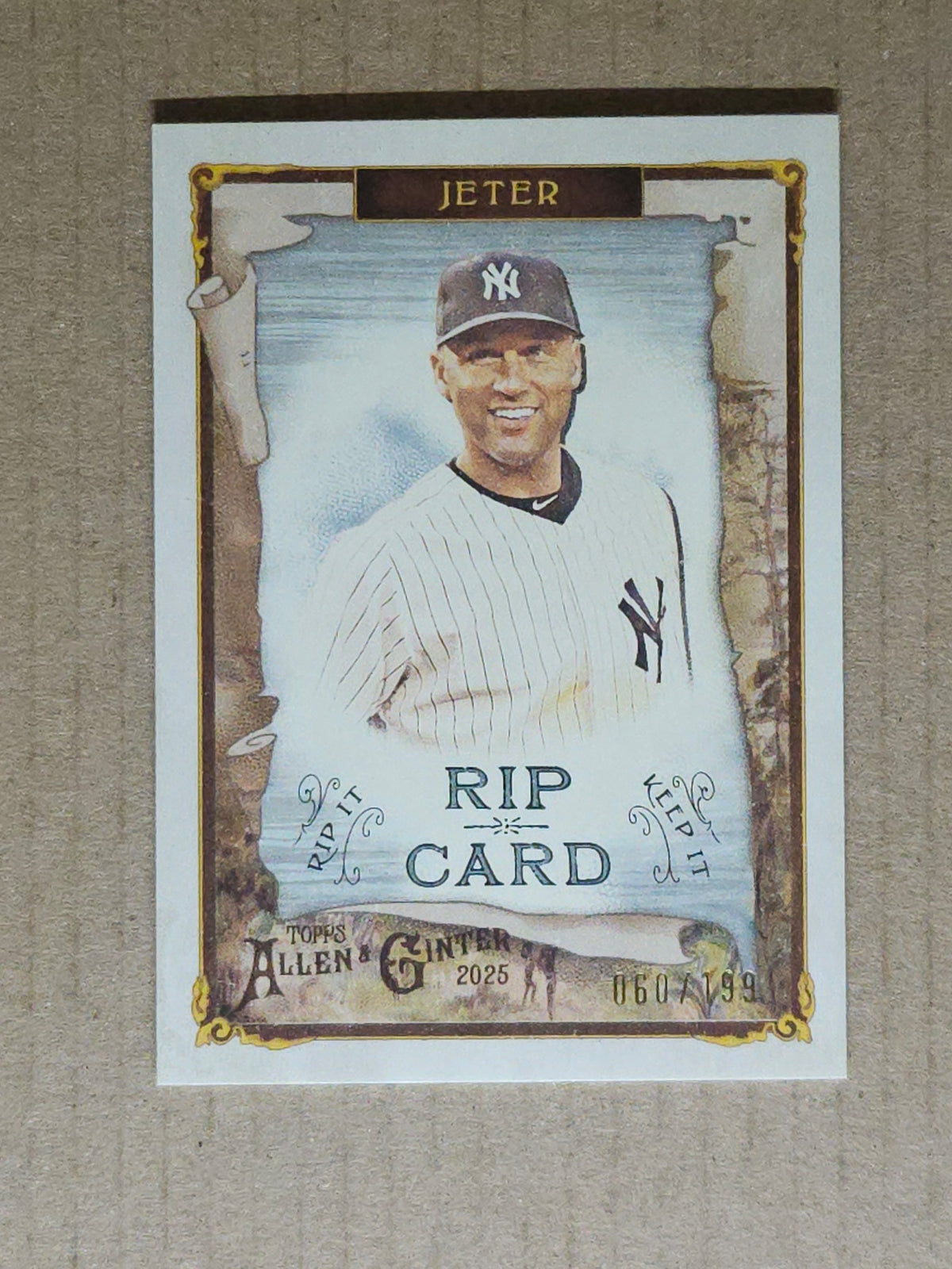 2025 Topps Allen & Ginter #RIP-21 Derek Jeter Rip Cards #/199