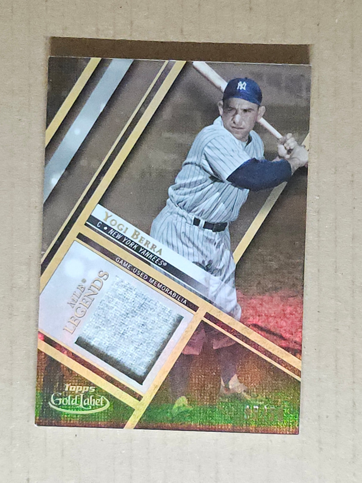 2021 Topps Gold Label #MLR-YB Yogi Berra MLB Legends Relics #/50