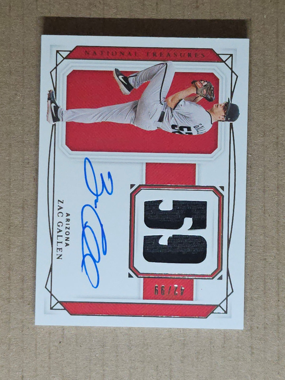 2020 Panini National Treasures #SNU-ZG Zac Gallen Signature Numbers #/99