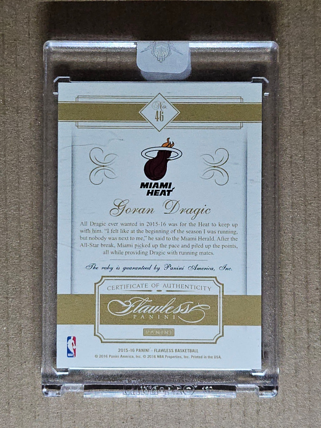 2015-16 Panini Flawless #46 Goran Dragic Ruby #/15