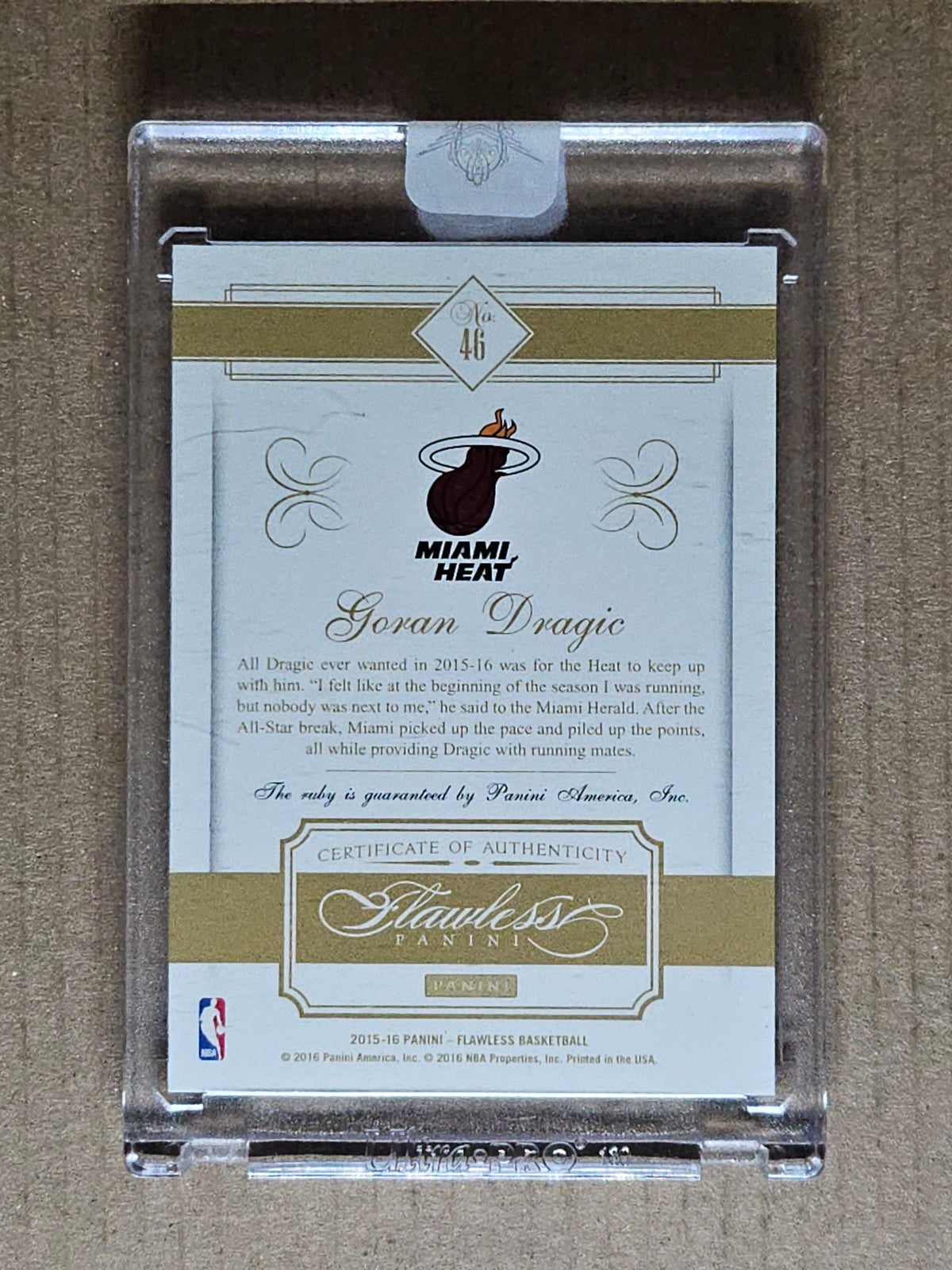 2015-16 Panini Flawless #46 Goran Dragic Ruby #/15