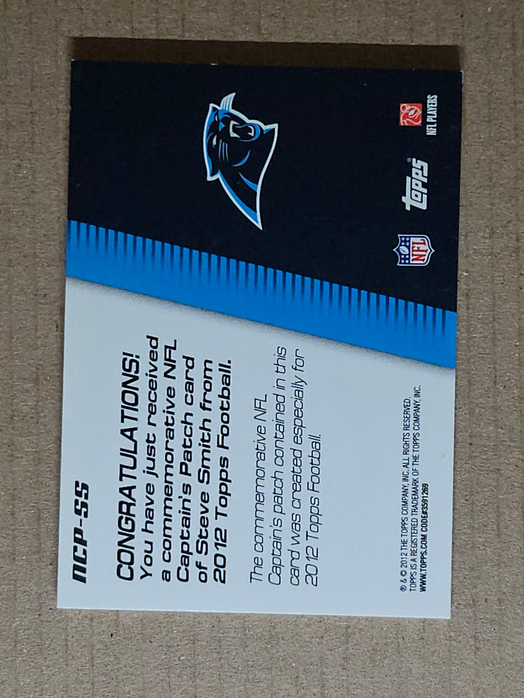 2012 Topps #NCP-SS Steve Smith NFL Captains Patches