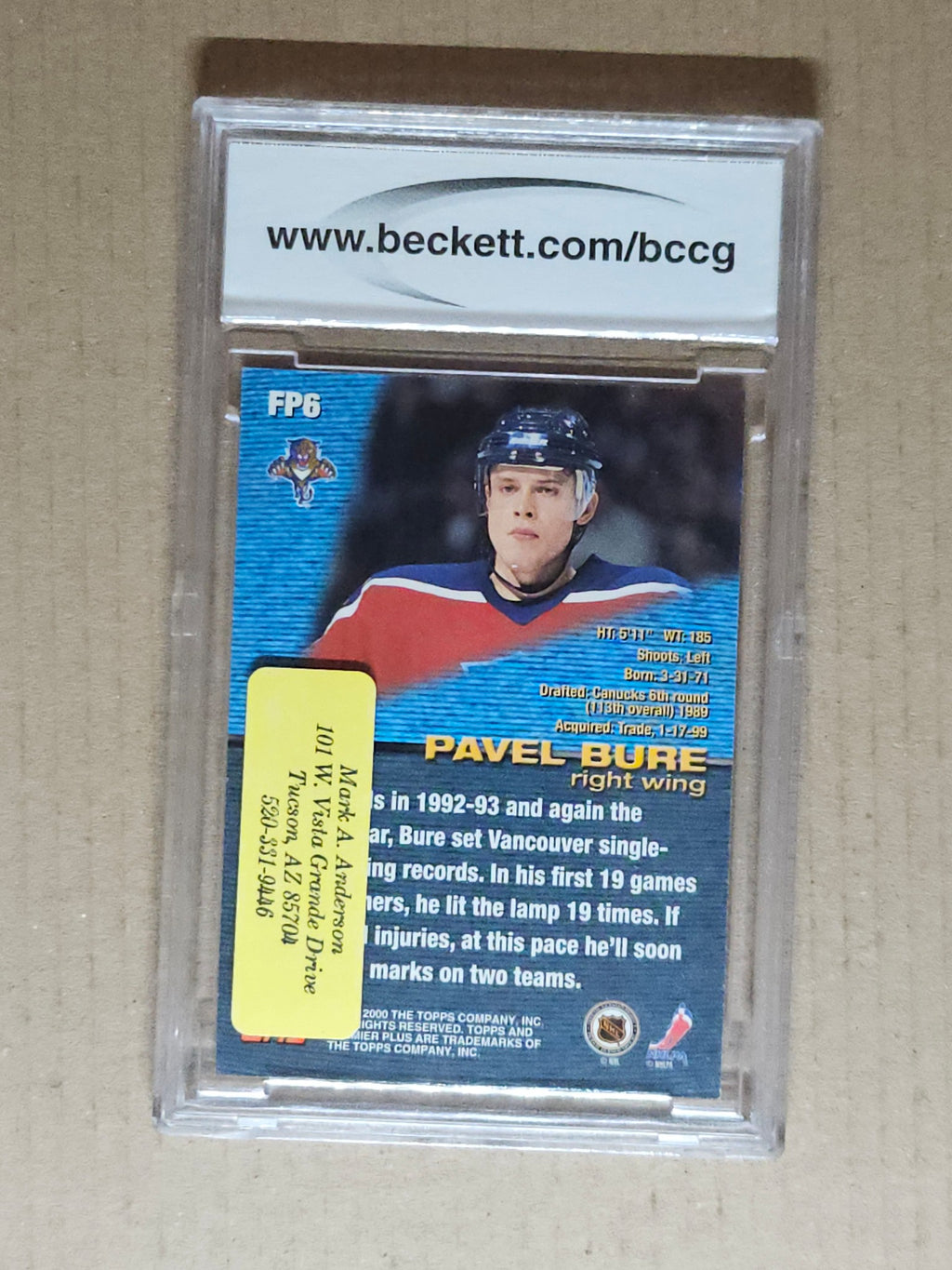 1999-00 Topps Premier Plus #FP6 Pavel Bure Feature Presentations BCCG 10